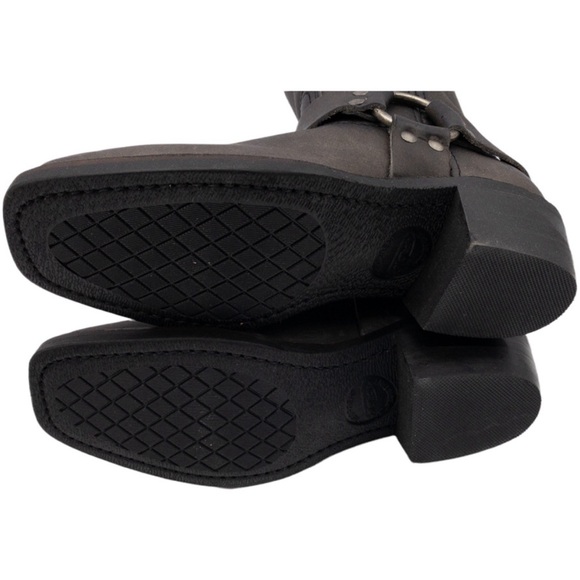 Frye Smoke Harness 8R Leather Distressed Square Toe Ankle Boots 6 - Picture 6 of 8